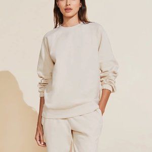 Eberjey The Long Sweatshirt, Botanical Oat, Size M